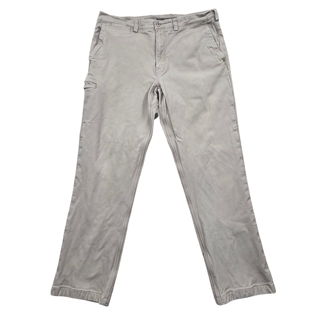 Duluth Trading Co Flex Ballroom Khakis Flannel Lined Pants 23707 Tan Mens‎ 38x32